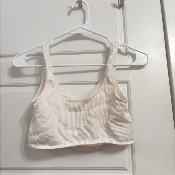 White Ribbed Crop Top - Picture 2 of 2